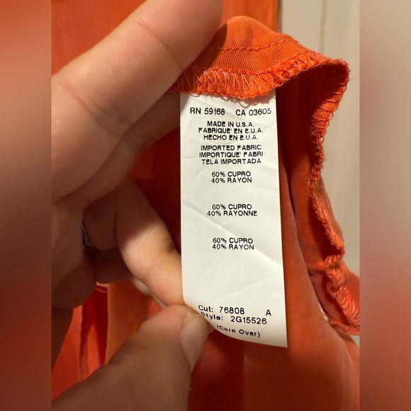 R.G.Kane Designer Asymmetrical Midi Orange Skirt Cupro Flowy Cocktail,XS - Picture 3 of 8